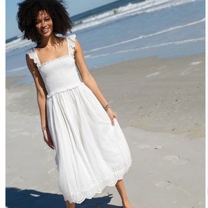 Natural Life Smocked Dress Cream Size Medium. Worn once